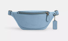 Mini bolso cinturón de cuero Coach unisex antiguo de níquel/piscina Warren (CR374) - NUEVO CON ETIQUETAS