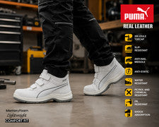BOTINES DE TRABAJO DE SENDERISMO AEROPUERTO PUNTERA COMPUESTA DE SEGURIDAD DE CUERO PUMA PARA HOMBRES TALLA