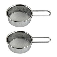 2 Piezas Pequeño Acero Inoxidable para Tamiz de Harina con Asa para Hogar Cocina Uso