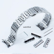 Pulsera curva pulida de acero inoxidable macizo cierre de eslabones correa de reloj