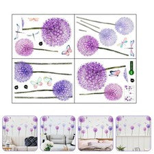 1 juego de calcomanías de pared PVC púrpura diente de león hágalo usted mismo decoración de paredes interiores para el h