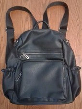Mochila para mujer Roulens de cuero negro de moda mochila de viaje bolso