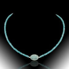 Collar Aguamarina Ópalo Azul Mujer Collar Piedra Preciosa Regalo Bailysbeads®