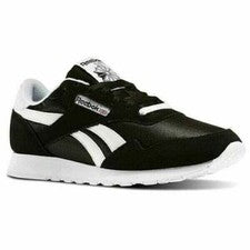 Zapatillas de Correr Reebok Royal Nylon Clásicas NEGRAS/Blancas Hombres Nuevas Originales