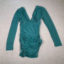 Moda Nova Sheer Goes Nothing Mini Vestido Para Mujer S Verde Forrado Gasa Elástico