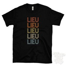 CAMISETA ESTILO RETRO REPETIDA LIEU para hombre y mujer novedad genial nombre regalo