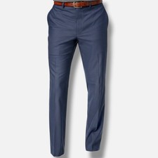 Marc New York Para Hombres Calce Clásico Azul Limpio Vestido Sólido Pantalones 42W 32L