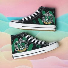 Ha*rry Potter Zapatillas Altas Estampado en Lona Gryffindor Slytherin Zapatos Informales Reino Unido