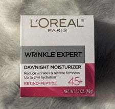 Nuevo~L'OREAL 45+ Hidratante Facial Día/Noche Experto en Arrugas Retino-Péptido