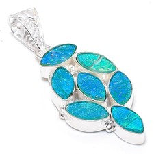 Colgante de joyería de plata esterlina 925 hecho a mano con piedras preciosas...