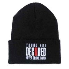 YoungBoy Never Broke Again Puño Tejido Negro Reloj Gorra Estilo Toque Sombrero de Invierno