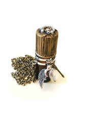 Collar Botella Bola Rodillo Hecho a Mano Ala Perfume Aceites Esenciales 32 Pulgadas Largo