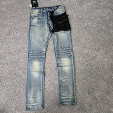 Denim táctico azul adornado para hombre talla 30x31