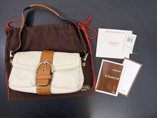 Bolso de Hombro Coach Soho M05S-1446 Cuero Crema/Blanco Marrón De Colección - USADO