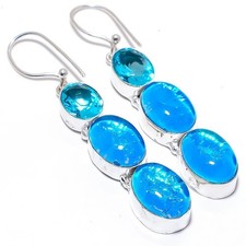 Pendiente de joyería de plata esterlina 925 con piedras preciosas de...