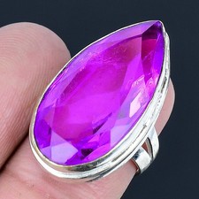Anillo de joyería de plata esterlina 925 hecho a mano con piedras preciosas...
