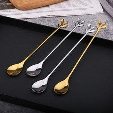 Löffel Desserts Edelstahl Oliven Süß Teelöffel Vorspeisen Blatt Cocktail