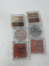 (6) Paleta de sombras de ojos Groovi maquillaje cuádruple brillo rubor dúo medias Navidad
