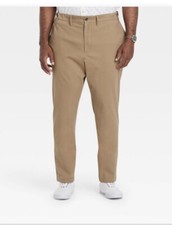 Nuevos Pantalones Para Hombre Ajustados Calce Cónico Grandes Altos 50x34 Atléticos Chinos Hennepin Caqui