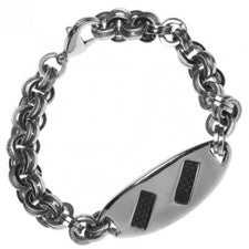 Pulsera De Acero Inoxidable Con Placa Frontal - Joyería Para Hombres