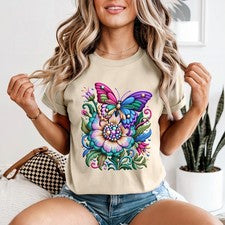 Camiseta Butterfly Flower Mujer Mariposa Naturaleza Regalo Para Ella