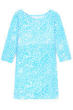Vestido para mujer - Vestido estampado azul cielo - Vestido camiseta - Mediano - Jersey de algodón