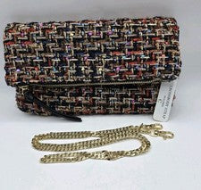 Encantador Bolso Clutch Charlie Multicolor Tweed Plegable 10-1/2"W • Nuevo con Etiquetas