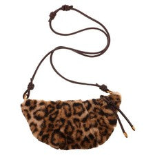 Bolso bandolera de felpa con estampado de leopardo para mujer Bolso de mano de moda