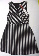 ELLE Vestido Mujer Talla 4 Elástico Rayas Confort NUEVO $60 (cs23)