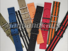 Correa de reloj clásica de nailon JaysAndKays® 24 mm 2 piezas 3 anillos