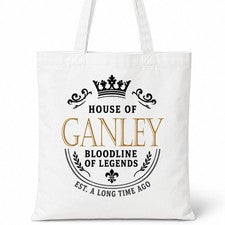Bolso de Mano GANLEY Family Surname House Of White Algodón