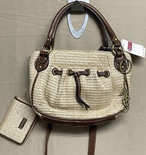 De Colección Rosetti Tejido Cuero Paja Bandolera Bolso de Hombro Bolso Cartera con Bolsa Nuevo