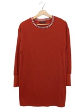 Vestido casual mujer LCW rojo manga larga mini línea H talla 36 poliéster