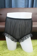 #B6 Estilo Vintage 2XL/ElásticoW.24-42" Negro Nylon Calzoncillos Completos Bragas Ropa Interior