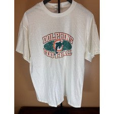 Camiseta de fútbol americano vintage de los Miami Dolphins para hombre grande Delta Pro Weight camiseta blanca