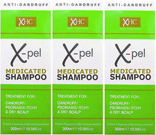 Paquete de 3 champú terapéutico Xpel - Caspa, psoriasis, alivio de la picazón en el cuero cabelludo 300 ml