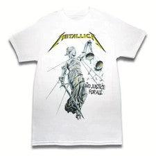 Camiseta Blanca Guitarra Algodón Metallica - Icónica Banda Heavy Metal Estilo Rock Punk