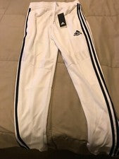 Adidas Joggers Para Hombre Blancos Estilo Fútbol Cremallera Cónica Talla S