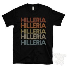 CAMISETA ESTILO RETRO REPETIDO HILLERIA Hombre y Mujer Novedad Genial Nombre Regalo
