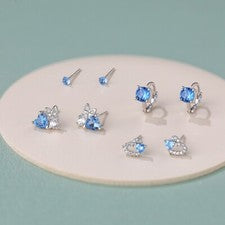 Pendientes de plata 925 con piedra azul, pendientes y criollos para mujer