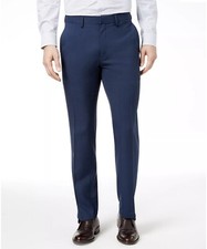 Pantalones ajustados para hombre Kenneth Cole Reaction azul jaspeado urbano 38Wx32L