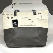 Bolso de Mano Grande de Cuero Sintético para Mujer - Cartera de Trabajo, Viaje y Todos los Días con Cremallera