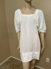 Top túnica vestido relajado de verano informal de poliéster blanco para mujer talla M