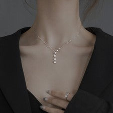 Collar mujer con colgante estrellas y circonitas plata de ley 925