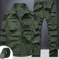Conjuntos tácticos de verano para hombre al aire libre transpirables múltiples bolsillos camisas pantalones trajes