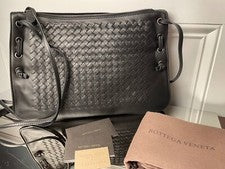 Bolso de Hombro para Mujer Bottega Veneta 623963, Cuero Napa Intrecciato Negro