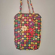 Bolso de abalorios juvenil multicolor original para mujer decorado de moda