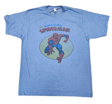 Hombre Spiderman Camiseta Gráfica Azul Suave Estilo Retro Vintage Diseño Regalo Idea