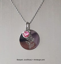 Flor de nacimiento, cadena de flor de mes con piedra de mes, plata de ley 925, personalli