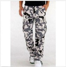 Pantalones de trabajo cargo de camuflaje blancos informales para hombre estilo deportivo